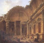 ROBERT, Hubert Interior of the Temple of Diana at Nimes (mk05) china oil painting reproduction